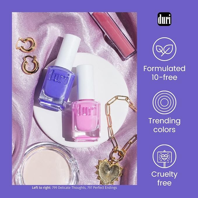 duri 797 Perfect Endings Nail Polish, Pastel, Glossy, Full Coverage, Lasting, 0.45 Fl Oz