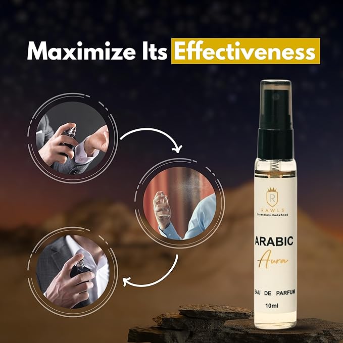 Arabic Aura Eau de Parfum Spray – Unisex Long-Lasting Perfume with Coffee, Jasmine, Vanilla & Cedarwood – Clean Luxury Fragrance for Day & Night, Travel Size, 10ml