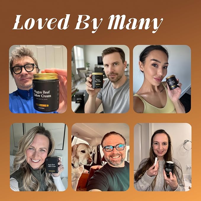 Non-Greasy Beef Tallow for Skin 5OZ Shea Butter, Vitamin E, Niacinamide, Whipped Grass Fed Beef Tallow for Face Moisturizer Cream, Body, Hair, Lotion for Women & Men, Anti-Aging Face Moisturizer