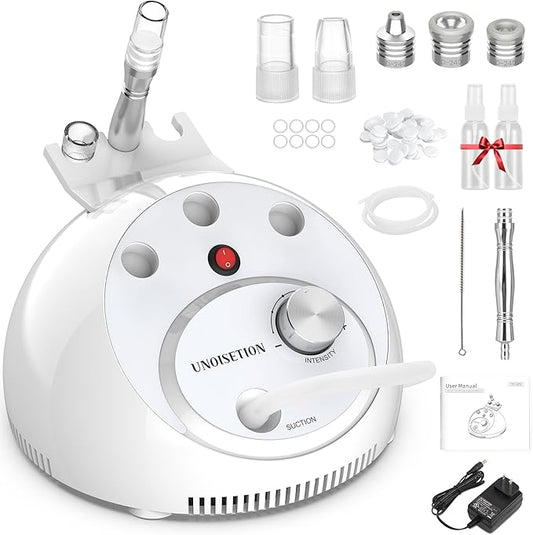 Blackhead Vacuum Removers, 2 in 1 Pro-Grade at-Home Spa Facial Vacuum Pore Cleaner for Blackheads, Whiteheads, Exfoliation, 20-80 Kpa Adjustable Suction for All Skin Types, White