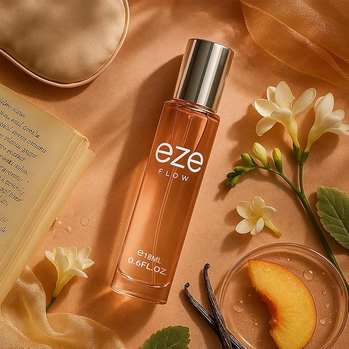 Eze FLOW Eau de Parfum for Women 18ML | Long-Lasting Luxury Perfume | Elegant Peach, Freesia & Rose | Warm Sandalwood, Musk & Vanilla Base | Premium Floral & Woody Fragrance | Captivating Scent | EDP