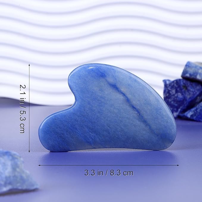 Gua Sha Facial Tools Guasha Tool Gua Sha Jade Stone for Face Skincare Facial Body Tensions Reduce Puffiness Festive Gifts Blue