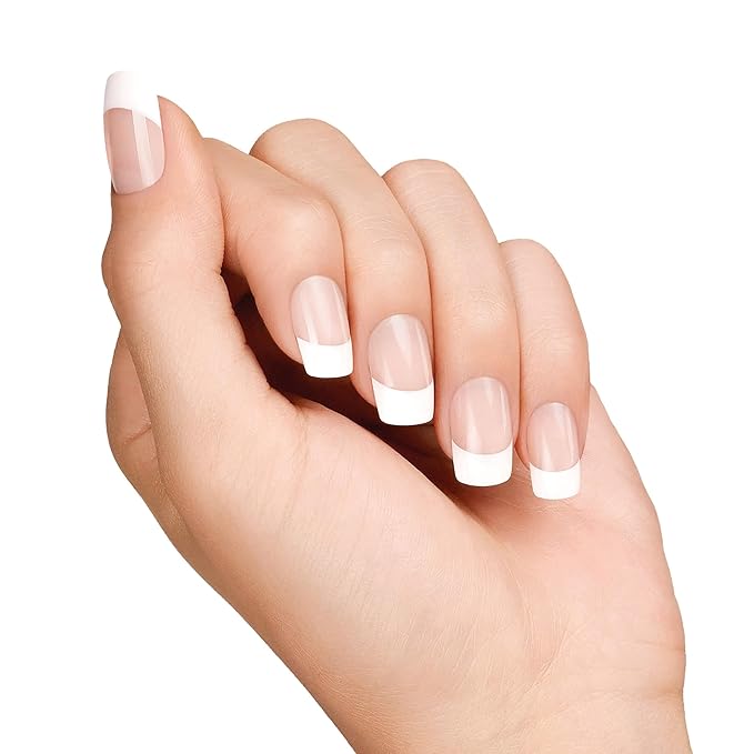 KISS Everlasting, Press-On Nails, Nail glue included, 'Infinite', French, Medium Size, Squoval Shape, Includes 28 Nails, 2g Glue, 1 Manicure Stick, 1 Mini file