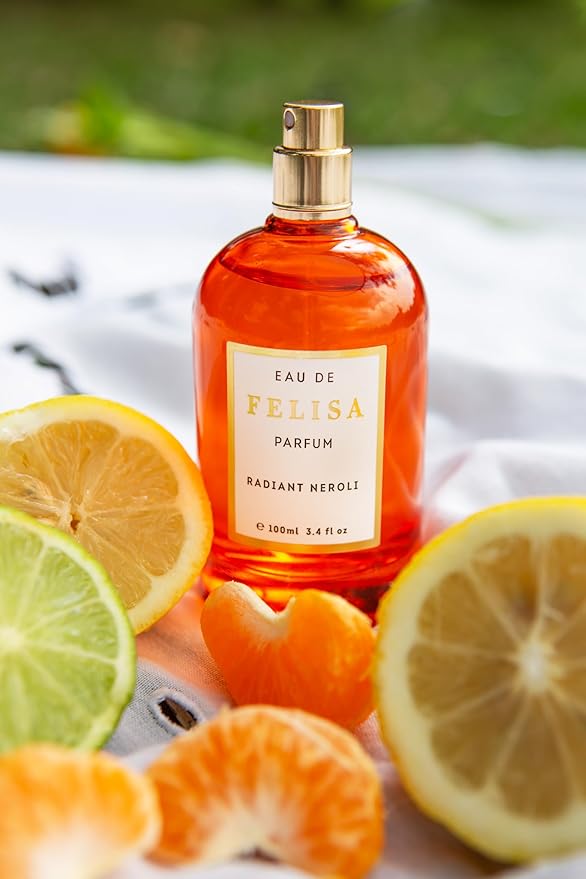 Felisa Radiant Neroli Eau de Parfum 100ml – Long Lasting Vegan Citrus Perfume, Fresh and Elegant Fragrance with Brazilian Neroli, Lemon and Amber