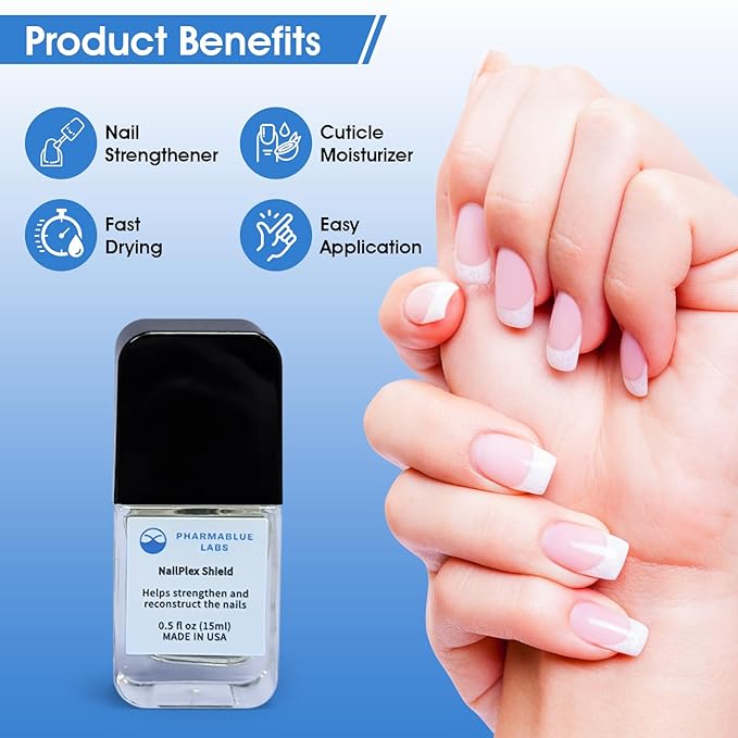 NailPlex Shield Nail Stregthener for Damaged Nails Nail Repair Advanced Formula Cuticle Serum Treatment 0.5 Fl Oz