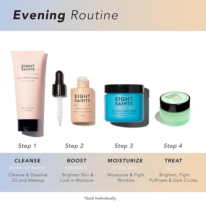 Eight Saints Vitamin C Serum For Face, Anti Aging Facial Serum, Hyaluronic Acid, Vitamin E, Organic Aloe Vera and Jojoba Oil, Hydrating & Brightening Serum for Dark Spots, Fine Lines and Wrinkles, 1oz