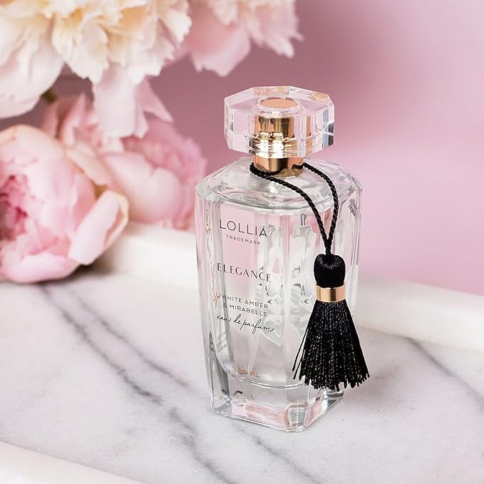 LOLLIA Elegance Eau de Parfum, 3.4 fl. oz. – White Amber & Mirabelle – Beautifully Captivating Perfume, Women’s Perfume, Eau de Parfum Spray for Women, Women’s Fragrance