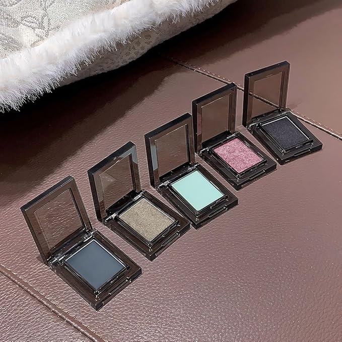 Single Nude Black Matte Eyeshadow,Monochrome Eye Shadow,Apply Makeup Easily,Matte Pressed Powder Single Eyeshadow,24 Hour Eye Makeup Longwear Waterproof