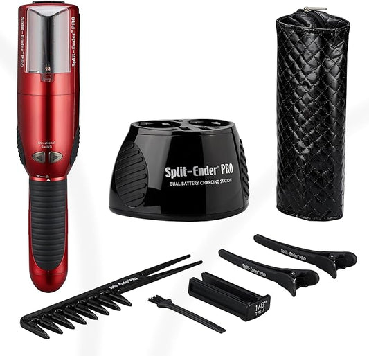PRO - Professional Hair Trimmer with Charging Station, Automatic Split End Remover for Frizzy, Dry, Damaged, Colored, Broken, Curly, Straight or Bleached Hair Types, Hair Styling Tool