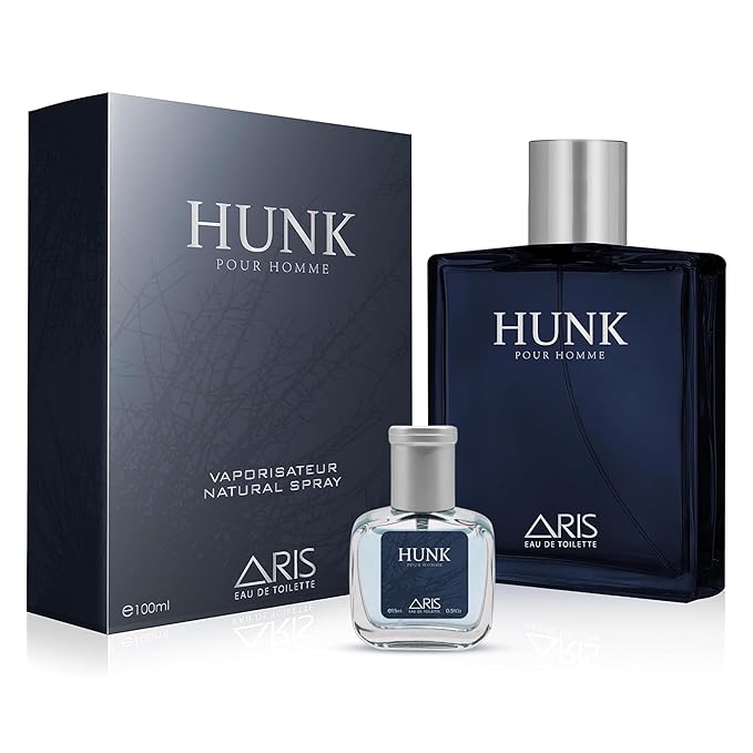 Hunk Eau de Parfum – Long-Lasting Lemon and Woody Fragrance for Men – 100mL Perfume Spray with Bonus 15mL Perfume Sample (Randomly Selected)
