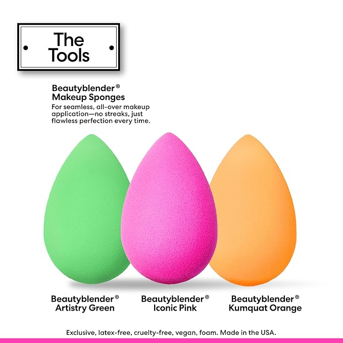 Beautyblender Bouncehaus Essentials Set - 3-Piece Makeup Sponge Set - Limited Edition - Latex-Free, Reusable, for Foundation, Concealer, Powder, BB Cream & Flawless Airbrush Finish