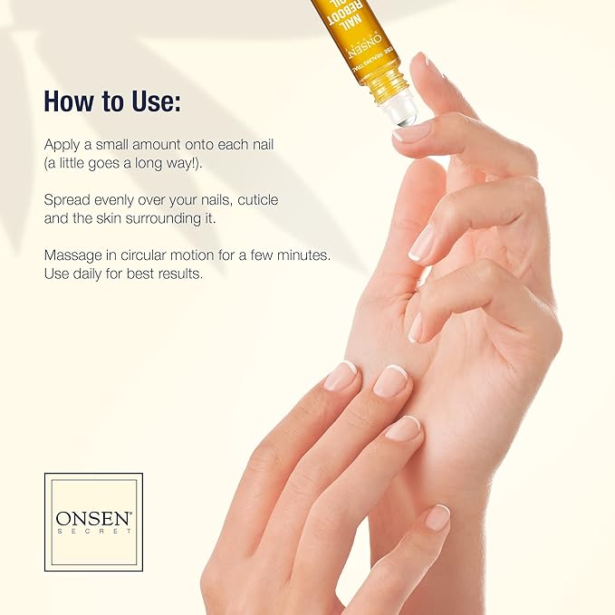 Onsen Secret Nail Care Kit - Japanese Nail Buffer and Shine Kit - Spa-Quality Manicure - Organic Ingredients - Long-Lasting Shine - Easy & Safe - w/Cuticle Care Oil - 1pk