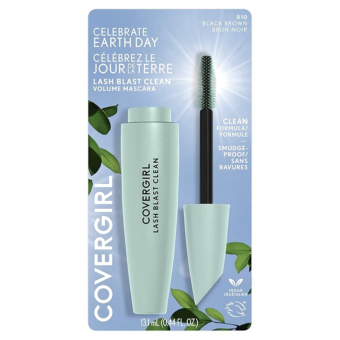 CoverGirl Lash Blast Clean Volume Mascara, Vegan Formula, Volumizing, Smudge-Proof, Black Brown, 1 Count