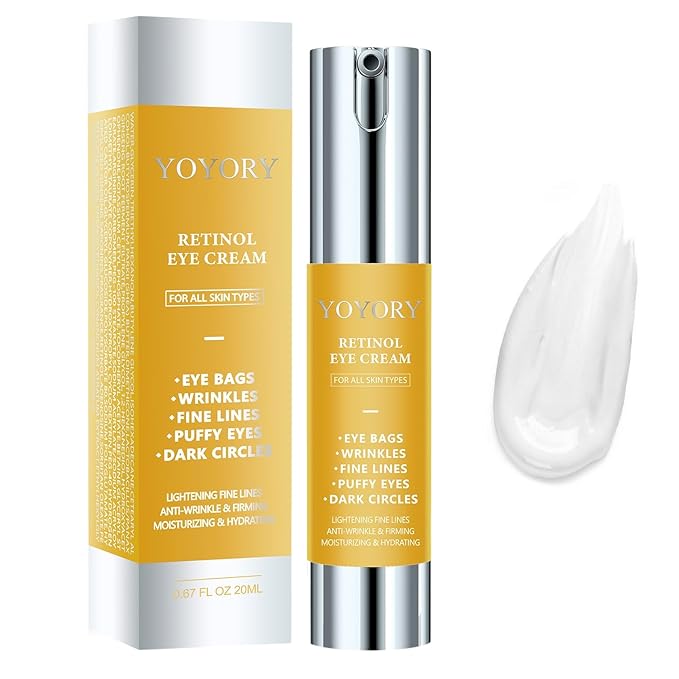 Retinol Under Eye Cream - Anti Aging Eye Cream for Dark Circles and Puffiness, Eye Bags, Wrinkles Fine Lines Skin Care Treatment Firming & Lifts for Man and Women - Gold 20ml