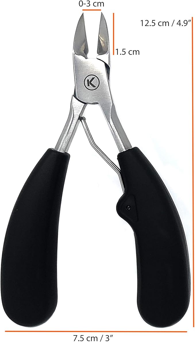 Kohm Toenail Clippers | Extra-Wide Blade & Non-Slip Grip for Thick, Ingrown & Fungal Nails | Heavy Duty Nail Cutter for Seniors, Men, Women & Pets
