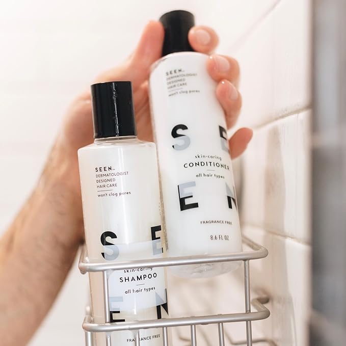 SEEN Shampoo & Conditioner Bundle, Fragrance-Free - Non-Comedogenic & Hair Care - Dermatologist-Developed, Safe for Sensitive, Eczema & Acne-Prone Skin