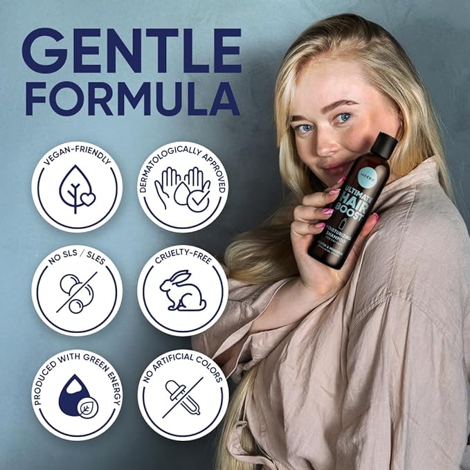 Moerie Ultimate Hair Growth Shampoo – For Longer, Thicker, Fuller Hair - Vegan Friendly Volumizing Hair Products – Paraben & Silicone Free – All Hair Types – Reverse Hair Loss