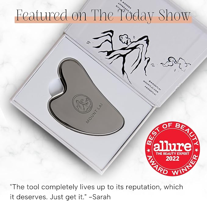 Mount Lai Stainless Steel Gua Sha Facial Tool – The Element of Refinement – Professional Grade Steel Face Sculpting Tool for Lymphatic Drainage, Puffiness Reduction & Refined Results