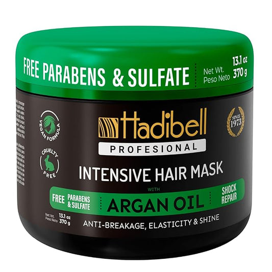 Hydrating Argan Oil Hair Mask and Deep Conditioner for Dry, Frizzy or Curly Hair, Deep Repair for Damaged Hair, Restores Shine & Strength Hair Care Treatment for Woman & Men 13.1 oz