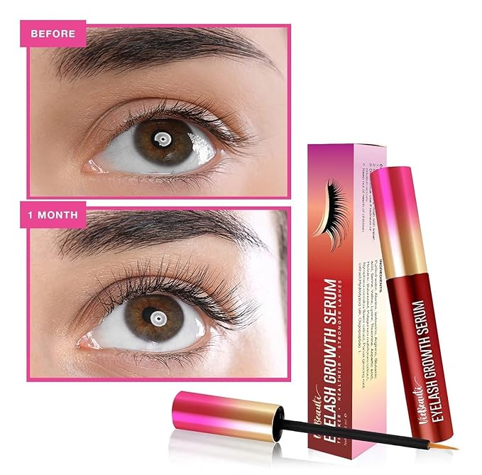 VieBeauti Premium Eyelash Growth Serum: Lash Enhancing Serum with Advanced Formula to Boost Longer Fuller and Thicker Looking Lashes - Vegan & Cruelty-Free for Sensitive Eyes 3mL 3-Month Supply