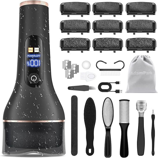 Electric Callus Remover for Feet,Rechargeable Portable Foot File Pedicure Kits,Waterproof Pedi Feet Care Tools Wet&Dry Foot Scrubber File Perfect for Hard Cracked Dry Dead Skin