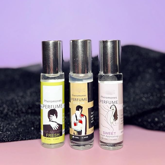 Pheromones Ocean Fresh Sweet Perfume Collection, High Appealing Fragrance, Roll-on Glass Bottle, 0.34oz, 10ml