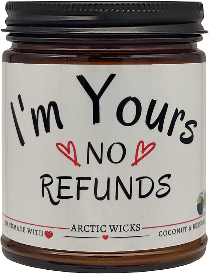 Arctic Wicks Scented Coconut Beeswax Candles | Coconut Beeswax Non Toxic Candle 9oz Amber | Farmhouse Candles Non-Toxic Clean Burn 100% USDA Certified Biobased (Love Spell | I'm Yours No Refunds)