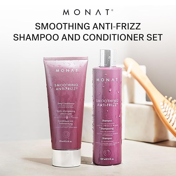 MONAT Smoothing Anti-Frizz Set - Natural Frizz Ease Shampoo & Frizz Dismiss Conditioner for Lightweight Frizz Control and Smooth, Shiny Hair