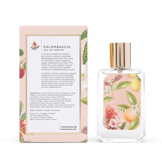 Mistral Palombaggia Eau de Parfum – Citrus Floral Perfume for Women with Ginger, Raspberry & Cedarwood | Paraben-Free, Long Lasting French Luxury Fragrance Spray, Women's Fragrances | 1.7 fl oz
