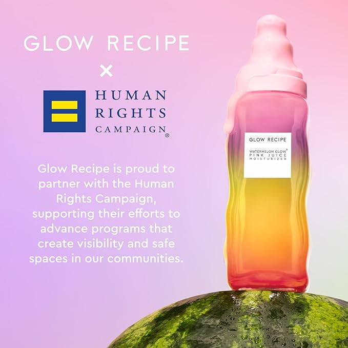 Glow Recipe Limited Edition Pride Pink Juice Water Gel Face Moisturizer - Hydrating Hyaluronic Acid, Radiance Boosting, Non-Comedogenic, Oil-Free, Long-Lasting Korean Skin Care for Oily Skin (50ml)