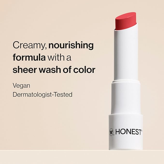 Honest Beauty Moisturizing Vegan Tinted Lip Balm | Antioxidant-rich Acai Extracts + Avocado Oil | Paraben Free + Cruelty Free | Fruit Punch