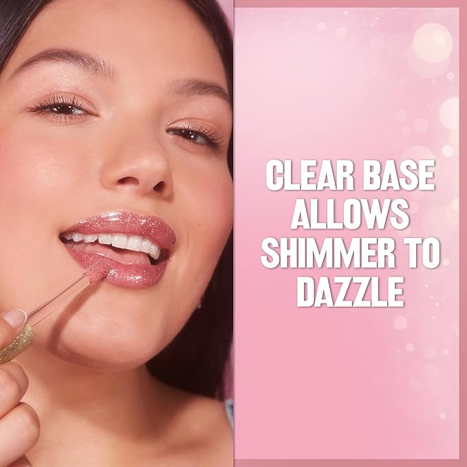 REVLON Super Lustrous Glimmer Gloss, Non-Sticky Lip Gloss, High-Shine Finish, Plant-Based Glitter, 006 Bronze Spark, 0.13 fl oz