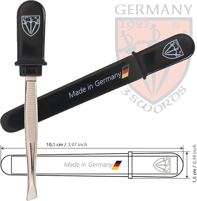 3 Swords Germany - Brand Quality Pocket Tweezers Manicure Pedicure Grooming for Professional Finger & Toe Nail Care by 3 Swords, Made in Solingen Germany (7407)