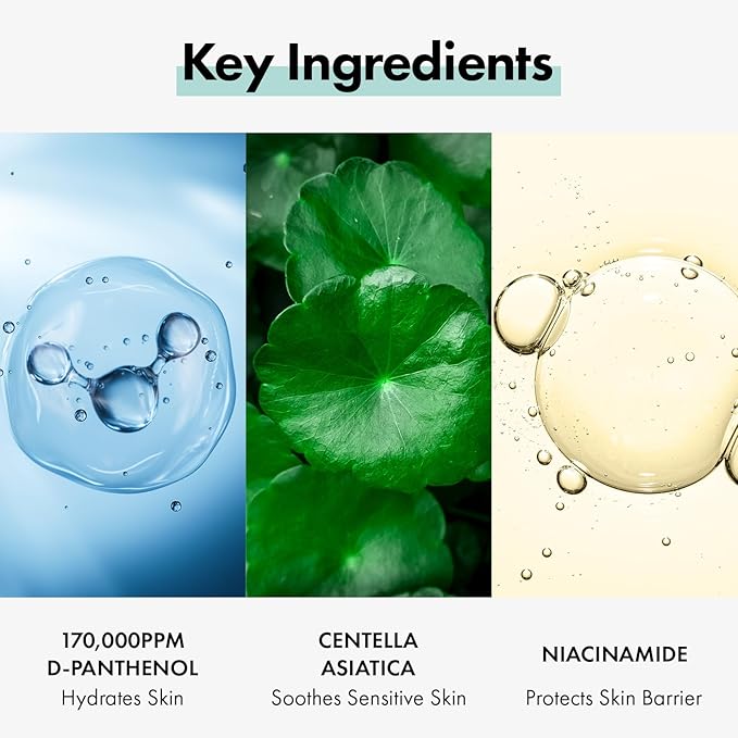 Dexpanthenol Cream, 170,000ppm B5 Panthenol, Madecassoside, Centella Asiatica for Skin Barrier Repair, Facial Moisturizer, Soothing, Hydrating, Korean Skincare, 60ml, 2.02 fl. oz.