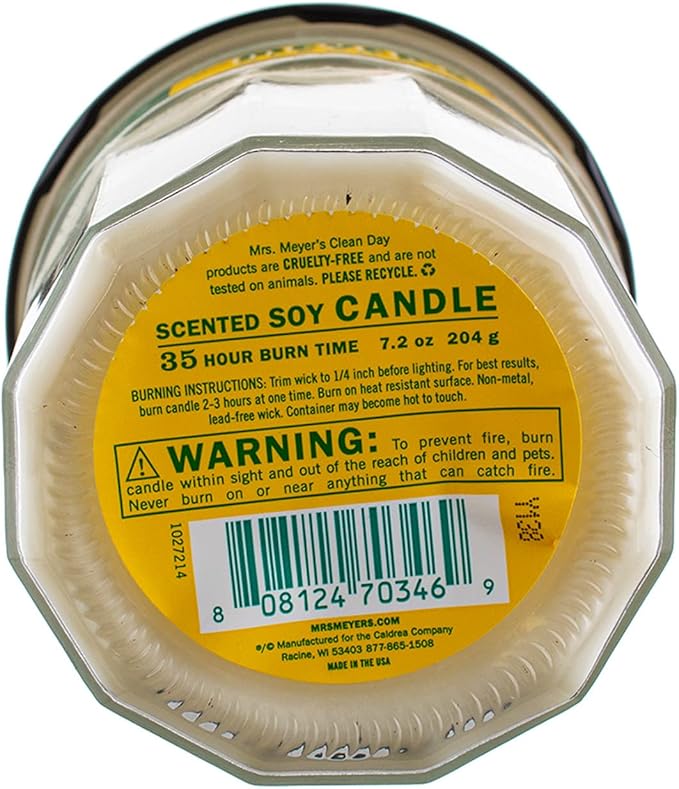 MRS. MEYER'S CLEAN DAY Aromatherapy Candle, 35 Hour Burn Time, Made with Soy Wax and Essential Oils, Honeysuckle, 7.2 Oz, Pack of 2