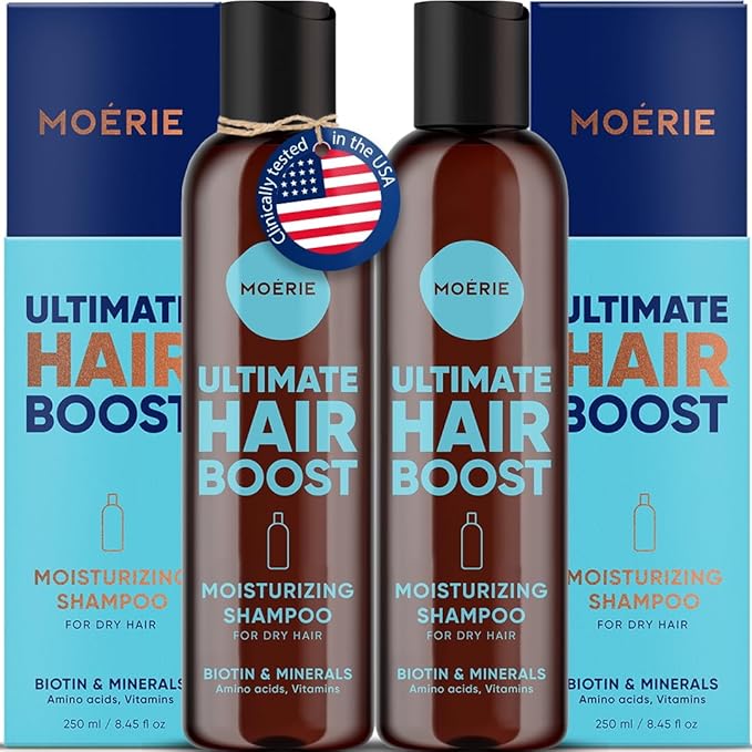 Moerie Ultimate Hair Growth Shampoo – For Longer, Thicker, Fuller Hair - Vegan Friendly Volumizing Hair Products – Paraben & Silicone Free – All Hair Types – Reverse Hair Loss – Moisturizing, 2 pack