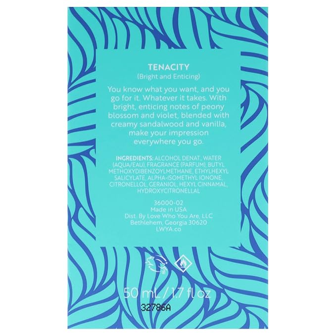 Tenacity Perfume for Women - Floral Fruity Fragrance - Notes of Italian Bergamot, Jasmine, Vanilla, and Sandalwood - 1.7 oz EDP Spray