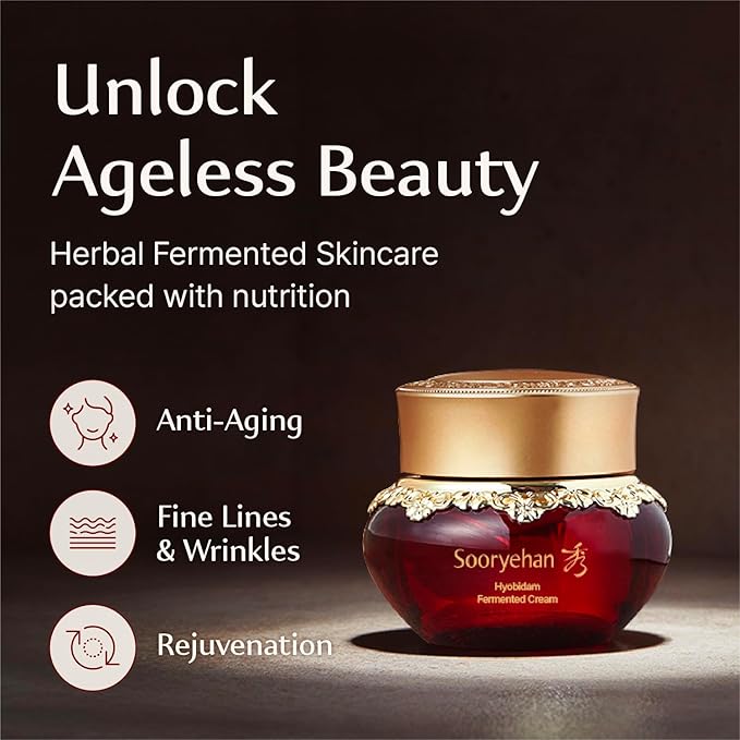 Sooryehan Hyobidam Fermented Cream (1.7fl oz) - Korean Facial Care. Face Moisturizer for Women. Wrinkle Cream for Women, Night Cream for Face with Wild Ginseng