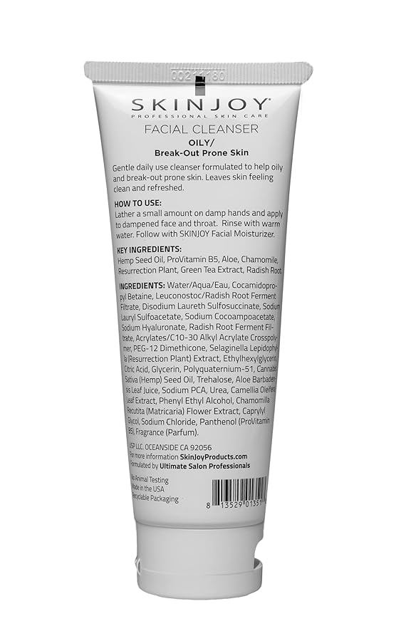 Facial Cleanser for Oily and Break-Out Prone Skin, Gentle Face Wash, Makeup Remover, Gluten-Free, Paraben-Free, Sulfate-Free - 4 fl oz