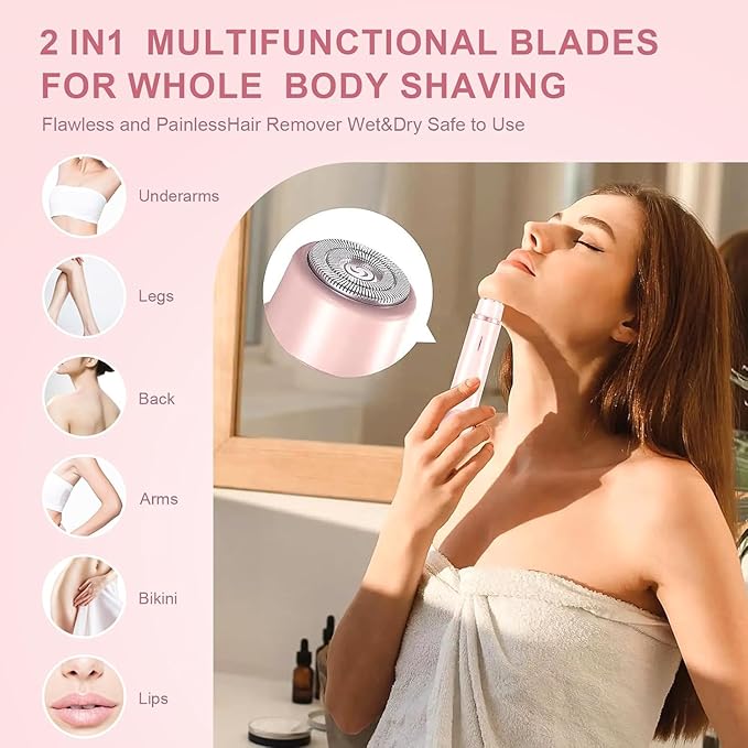 2025 New Bikini Trimmer for Women,Dermave Bikini Shaver,2-in-1 Electric Razors for Women(Pink)