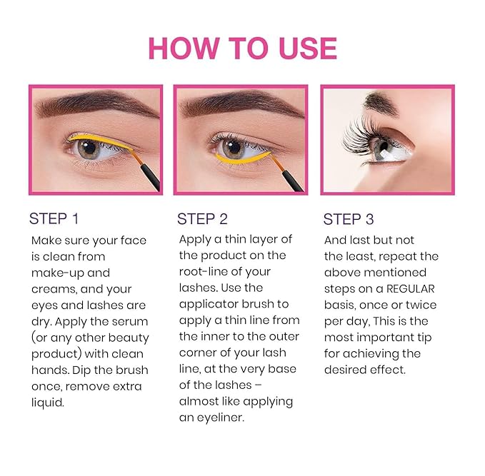 VieBeauti Premium Eyelash Growth Serum: Lash Enhancing Serum with Advanced Formula to Boost Longer Fuller and Thicker Looking Lashes - Vegan & Cruelty-Free for Sensitive Eyes 3mL 3-Month Supply