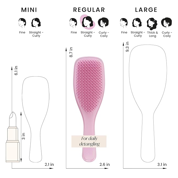 Tangle Teezer Ultimate Detangler Brush for Wet & Dry Hair, Eliminates Knots & Reduces Breakage for All Hair Types, Amazon Exclusive Rosebud