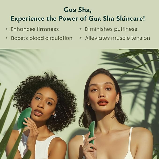 Rena Chris Guasha Massage Tool, 4 Pcs Gua Sha Facial Tool, Guasha Board for SPA Acupuncture Therapy Trigger Point Treatment, Gua Sha Scraping Massage Tool（Green）