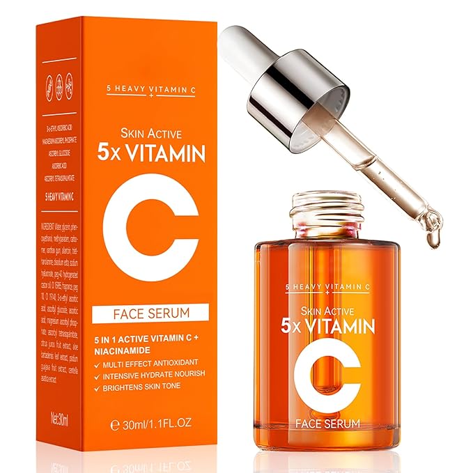 Premium Vitamin C 20% Serum For Face with Hyaluronic & Amino Acids - Boost Skin Collagen, Hydrate & Plump Skin, Anti Aging & Wrinkle Facial Serum, All Skin Types – 1 Fl Oz
