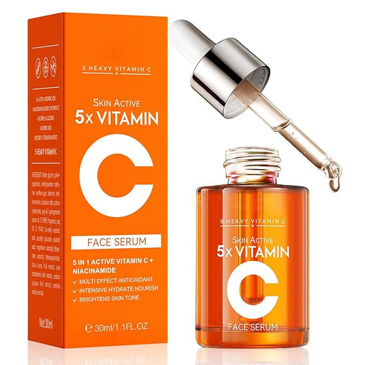 Premium Vitamin C 20% Serum For Face with Hyaluronic & Amino Acids - Boost Skin Collagen, Hydrate & Plump Skin, Anti Aging & Wrinkle Facial Serum, All Skin Types – 1 Fl Oz