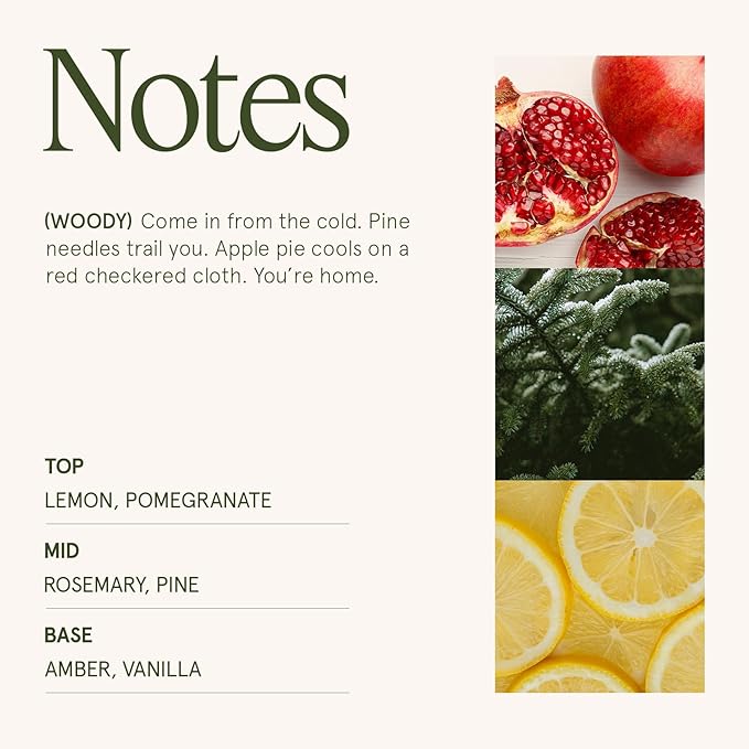 LA JOLIE MUSE Christmas Candles, Pine & Pomegranate Candle -Lemon, Pomegranate & Pine | 6 oz Natural Soy Wax | 40 Hours Clean Burn | Gift-Ready for Hosts, Gatherings | Elegant Home Décor