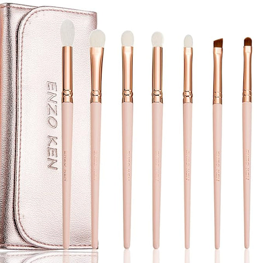 Natural Goat Hair Eye Shadow Brush Set Professional, Blending Eyeshadow Brush Set with Case, Small Nose Contour Brushes, Natural Hair Eyeshadow Brushes, Eye Brush, Eyeshadow Blending Brush.