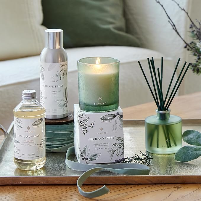 Thymes Home Fragrance Mist – Room Air Fresheners for Home Long Lasting – Air Freshener Spray – Pine Room Spray with with Crisp Notes of Sage, Eucalyptus, & Cypress Needles (Highland Frost, 3 oz)