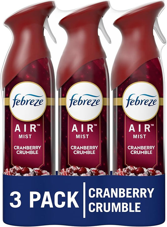 Febreze Air Freshener Spray, Odor-Fighting Room Spray, Cranberry Crumble Scent, 8.8oz, 3 Count