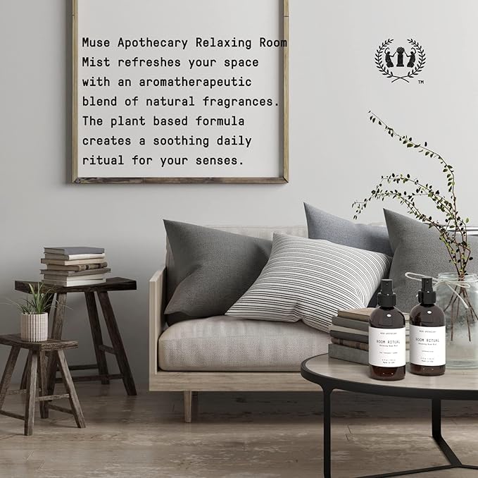 Muse Apothecary Room Ritual - Aromatic and Relaxing Room Mist, 8 oz, Infused with Natural Essential Oils - California Citrus